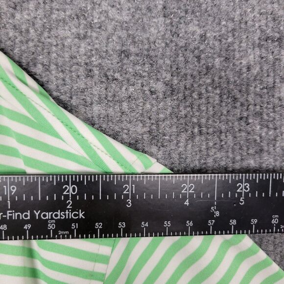 PETER MILLAR Summer Comfort Green Striped Short Sleeve Polo Shirt SIZE LARGE - Picture 8 of 14
